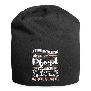 Pferd Reiten Lustige Reiter Sprüche Reiterin - Jersey-Beanie - Schwarz - Vorne