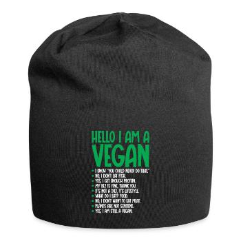 Je suis végétarien végétalien - Bonnet en jersey - noir - Devant
