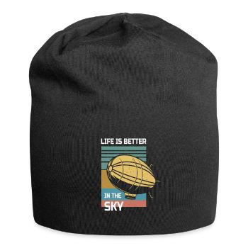 Life Is Better in The Sky Zeppelin - Jersey-Beanie - Schwarz - Vorne