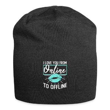 Long-distance couple engagement - Jersey Beanie - charcoal grey - Front