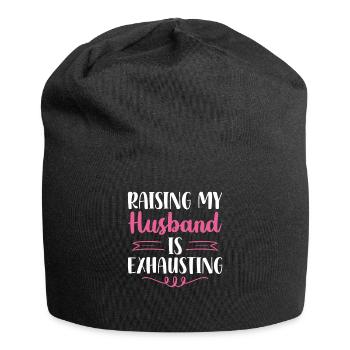 Raising My Husband Is Exhausting Leopard Messy - Bonnet en jersey - noir - Devant
