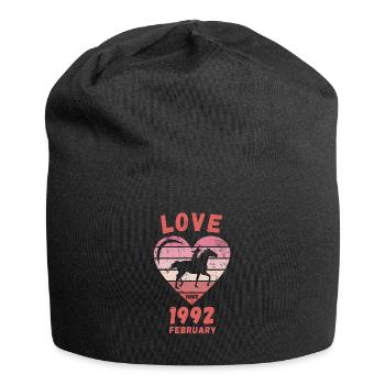 Love Horse Riding Birthday February 1992 - Jersey Beanie - black - Front