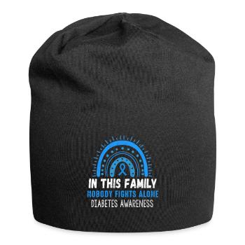 Rainbow Blue November Diabetes Awareness Family - Jersey-Beanie - Schwarz - Vorne