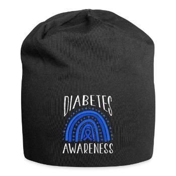 Rainbow Diabetes Awareness Blue Support November - Jersey-Beanie - Schwarz - Vorne