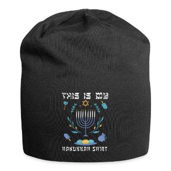 Jewish Christmas Jew This My Hanukkah Ornament - Jersey Beanie - black - Front