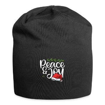 Peace and joy at Christmas - Jersey Beanie - black - Front