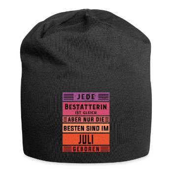 Friedhof Geburtstag Juli geboren Bestatterin - Jersey-Beanie - Schwarz - Vorne
