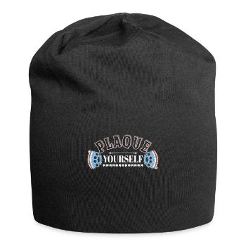 Zahntechniker in der Zahnarzt Praxis Plaque - Jersey-Beanie - Schwarz - Vorne