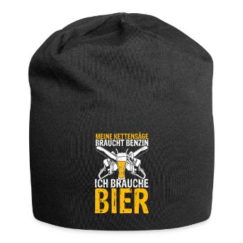 Meine Kettensäge braucht Benzin ich brauche Bier M - Jersey-Beanie - Schwarz - Vorne