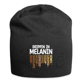 Drippin In Melanin Honig Karamell Kakao Kaffee - Jersey-Beanie - Schwarz - Vorne