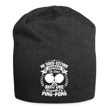 Un vieux avec une raquette de ping pong - Bonnet en jersey - charbon - Devant