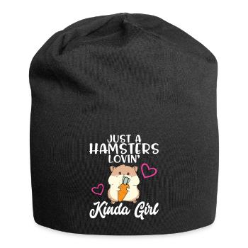 Hamster Geschenk Hamsterliebhaber - Jersey-Beanie - Schwarz - Vorne