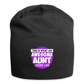 So sieht eine tolle Tante aus Beste Tante - Jersey-Beanie - Schwarz - Vorne