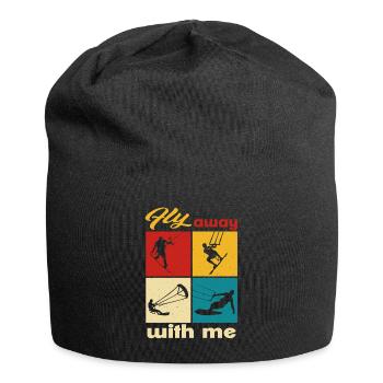 Fly away with me. Lifestyle Vintage Design - Jersey Beanie - black - Front