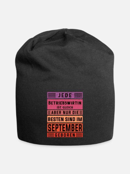 BWL Geburtstag September geboren Betriebswirtin - Jersey-Beanie - Schwarz