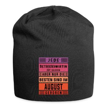 BWL Geburtstag August geboren Betriebswirtin - Jersey-Beanie - Schwarz - Vorne