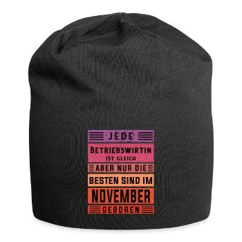 BWL Geburtstag November geboren Betriebswirtin - Jersey-Beanie - Schwarz - Vorne