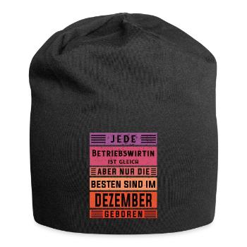 BWL Geburtstag Dezember geboren Betriebswirtin - Jersey-Beanie - Schwarz - Vorne