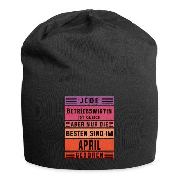 BWL Geburtstag April geboren Betriebswirtin - Jersey-Beanie - Schwarz - Vorne