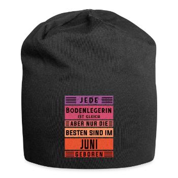 Parkett-Teppich Geburtstag Juni geboren - Jersey-Beanie - Schwarz - Vorne