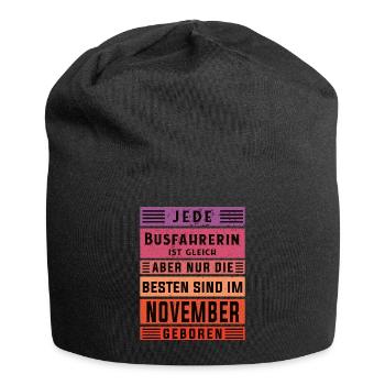 Bus-Fahrer Geburtstag November geboren Busfahrerin - Jersey-Beanie - Schwarz - Vorne