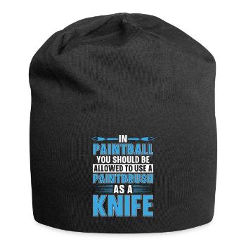 Paintball In Paintball You Should Paint Gun Player - Jersey Beanie - black - Front