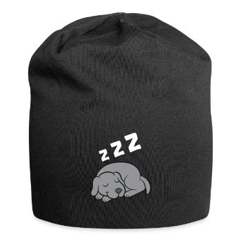 Weimaraner Chien Dormeur Pyjama Dormeur - Bonnet en jersey - noir - Devant