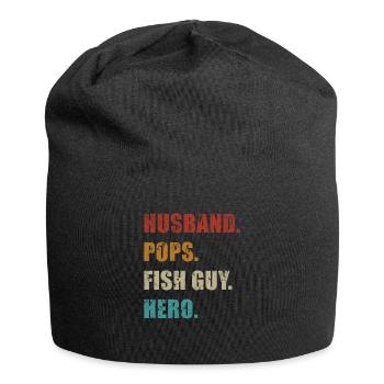 Rétro Poissonnier Aquariophile Fête des Pères - Bonnet en jersey - noir - Devant