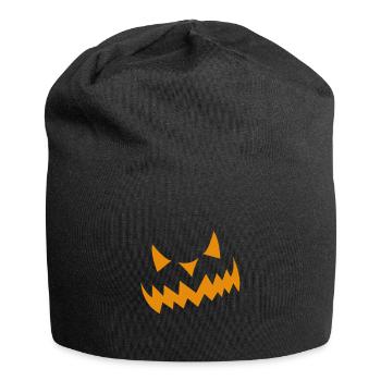 Hallwoeen Kürbis Gesicht - Jersey-Beanie - Schwarz - Vorne