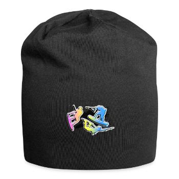 wakeboard, silhouette, sports nautiques, wakeboarder, - Bonnet en jersey - noir - Devant