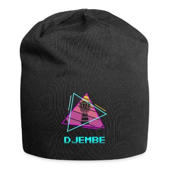 Retro Vintage Classic Djembe Player Instrument - Jersey Beanie - black - Front