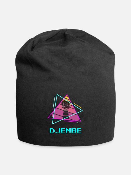 Retro Vintage Classic Djembe Player Instrument - Jersey-Beanie - Schwarz