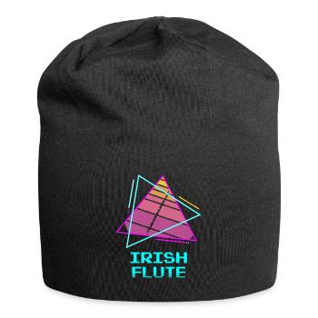 Retro Vintage Classic Irish Flute Player Instruments - Jersey Beanie - black - Front