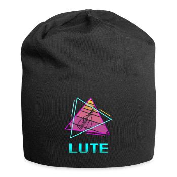 Retro Vintage Classic Lute Player Instrument - Jersey Beanie - black - Front