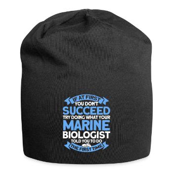 Marine Biologist Ocean Gift Marine Biology - Jersey Beanie - black - Front