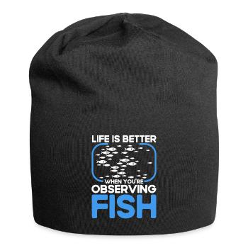 Meeresbiologe Ozean Geschenk Meeresbiologie - Jersey-Beanie - Schwarz - Vorne