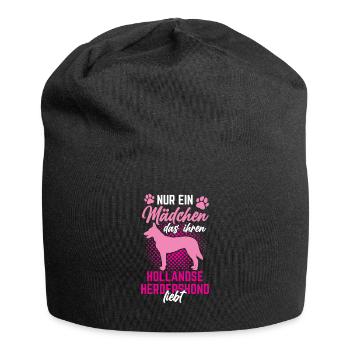 Mädchen das ihren Hollandse Herdershond liebt - Jersey-Beanie - Schwarz - Vorne