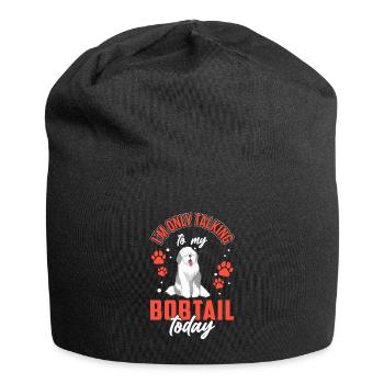Parlez seulement à Bobtail Old English Sheepdog - Bonnet en jersey - noir - Devant