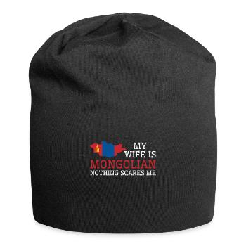 Rien ne me fait peur Femme mongole Mongolie - Bonnet en jersey - noir - Devant