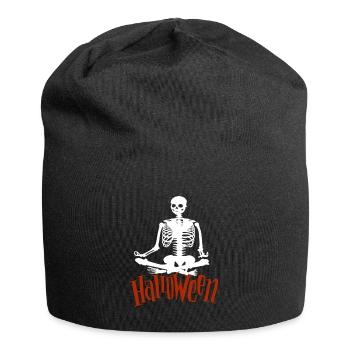 Skelett Knochen - Halloween - Jersey-Beanie - Schwarz - Vorne