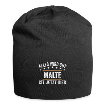Malte Vorname Name Geburtstag - Jersey-Beanie - Schwarz - Vorne