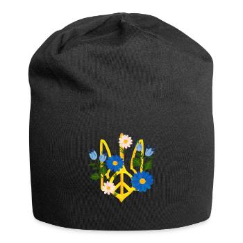 Soutenez l’Ukraine, la paix et non la guerre - Bonnet en jersey - noir - Devant