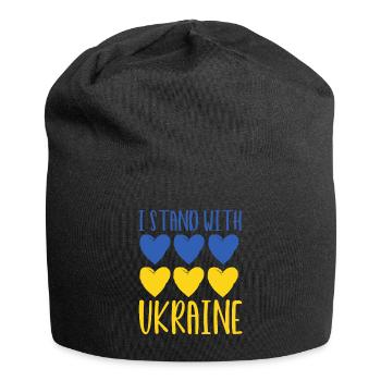 Soutenez l’Ukraine, la paix et non la guerre - Bonnet en jersey - noir - Devant