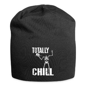 Halloween Skelett - Totally Chill - Jersey-Beanie - Schwarz - Vorne