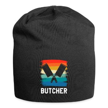 Rétro Vintage Classic Butcher Boucherie Boucherie - Bonnet en jersey - noir - Devant