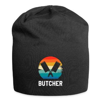 Rétro Vintage Classic Butcher Boucherie Boucherie - Bonnet en jersey - noir - Devant