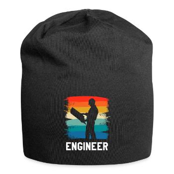 Retro Vintage Classic Engineer Engineering - Jersey Beanie - black - Front