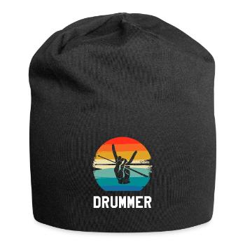 Retro Vintage Classic Drummer Drumming - Bonnet en jersey - noir - Devant