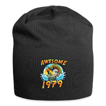 Awesome since 1979. Angel, Angler's birthday - Jersey Beanie - black - Front