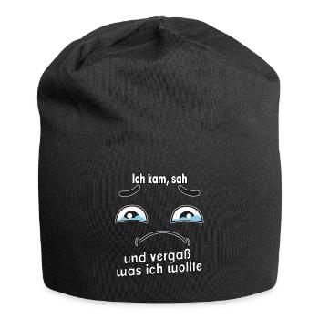 Ich kam, sah und vergaß was ich wollte. - Jersey-Beanie - Schwarz - Vorne